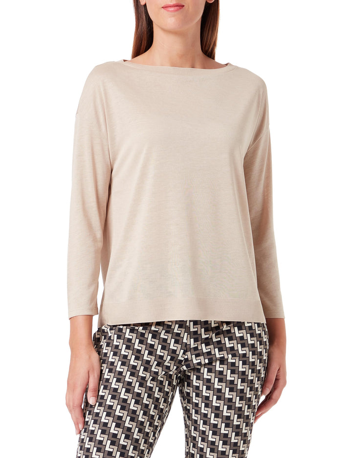 comma Damen T-Shirt 34 8156 Beige, 34 8156 Beige