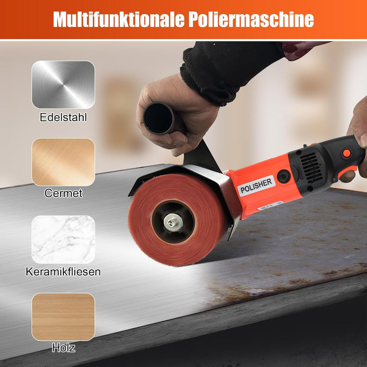 Easyhomie Satiniermaschine mit 80 Körnung Schleifwalze Bürste, Multifunktionaler Bürstenschleifer mi