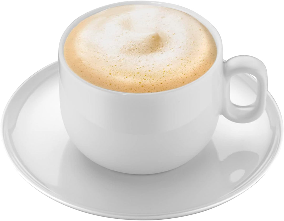 WMF Barista Tassen Set 4-teilig, zwei Kaffeetassen 160 ml mit Untertassen für Cappuccino, Porzellan,