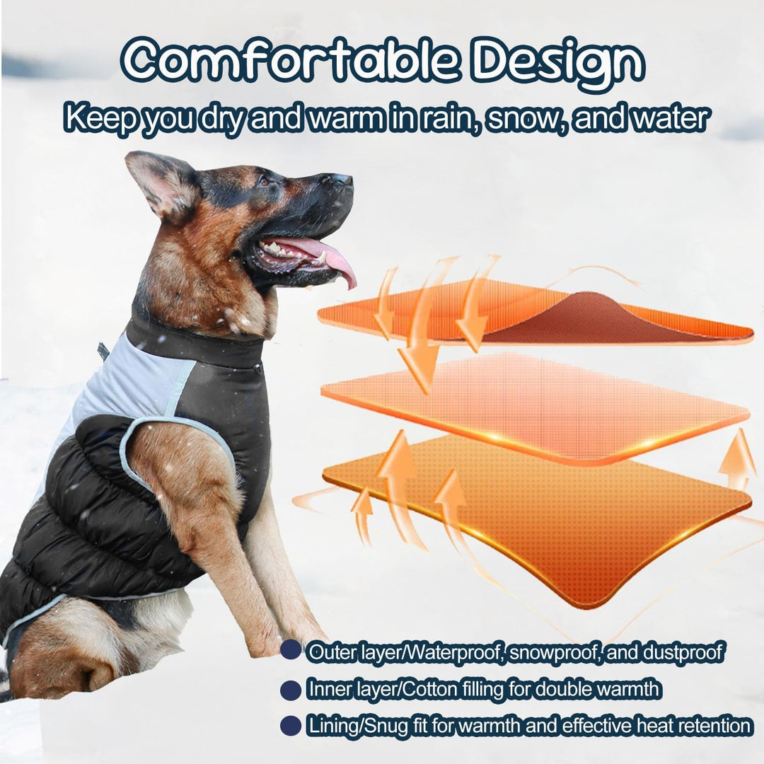 Wintermantel Hundemantel Gross Hund, Hundemantel Winter Rollkragen Warme Reflektierende,Haustier Ski