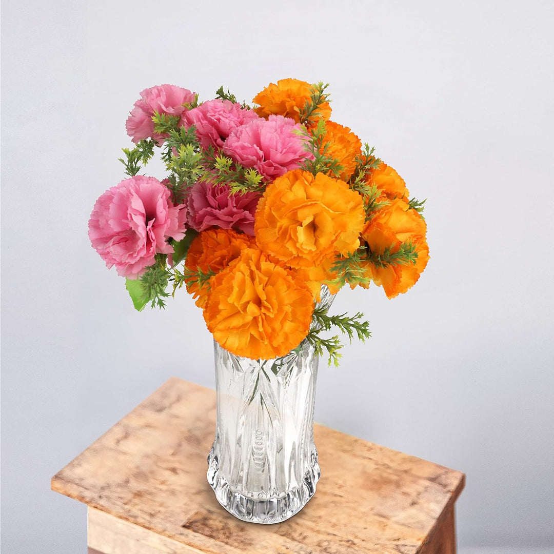 Kurtzy Blumen Vasen Set Kristall Glasvase Rund (2er Pack) 24,5 cm Hohe Vase - Moderne Dekorative Mel