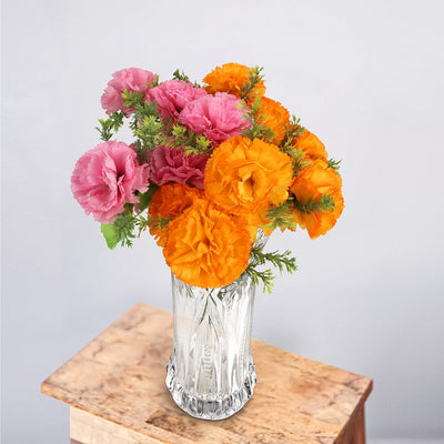 Kurtzy Blumen Vasen Set Kristall Glasvase Rund (2er Pack) 24,5 cm Hohe Vase - Moderne Dekorative Mel