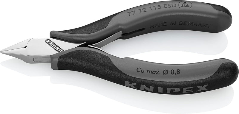 Knipex Elektronik-Seitenschneider ESD mit Mehrkomponenten-Hüllen 115 mm 77 72 115 ESD spitzer Miniko