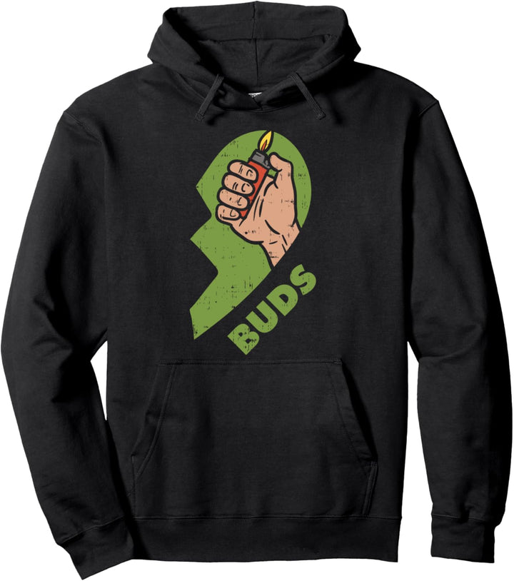 Best Buds Weed Matching Couple Lighter Stoner Friends Pullover Hoodie