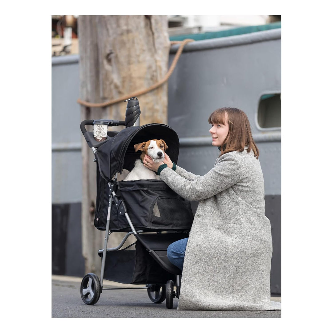 TRIXIE Buggy für Hunde, 47 × 100 × 80 CM, 4,6 kg - extra leicht, schwarz, bis 11 kg belastbar - 2895