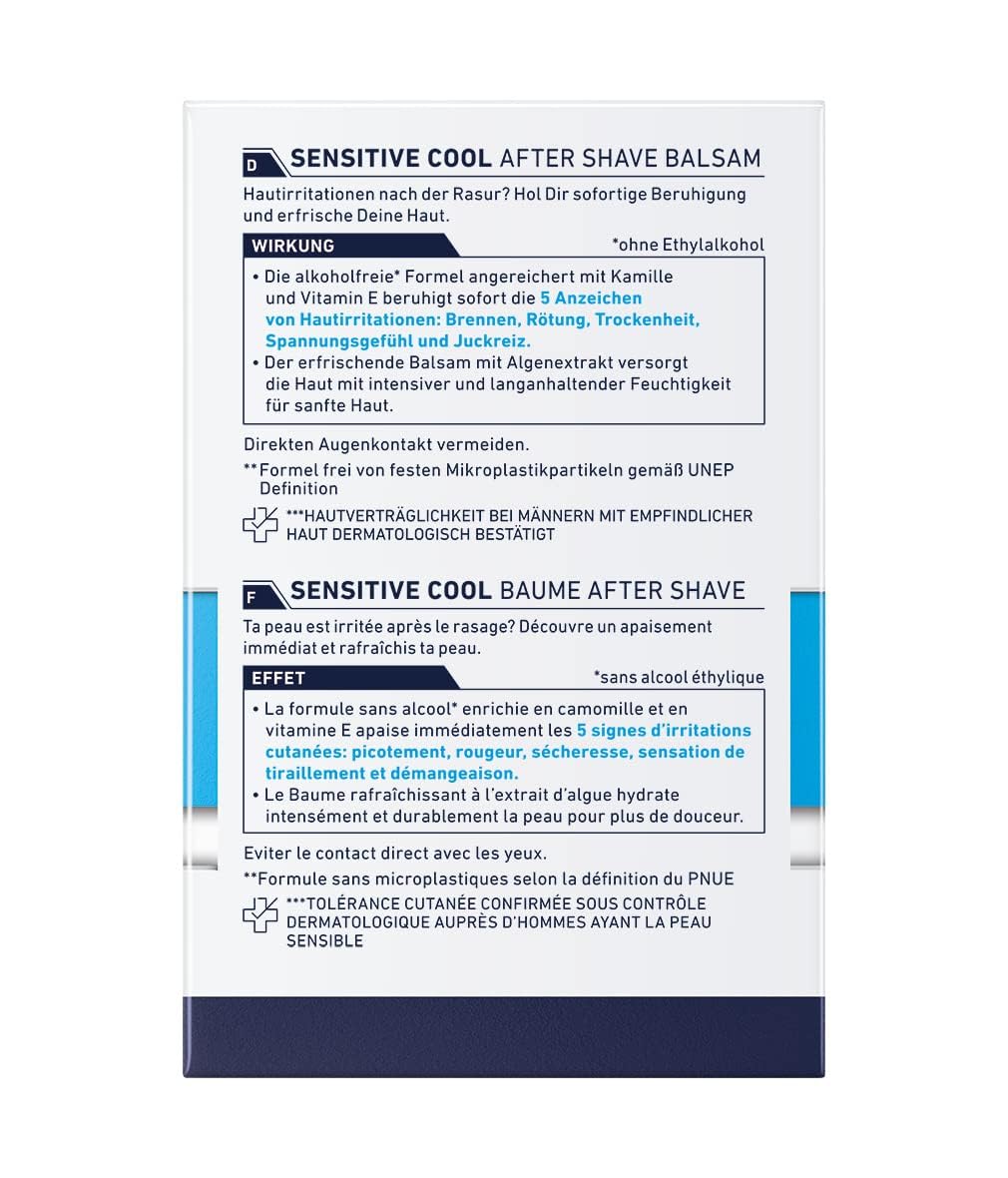 NIVEA MEN SENSITIVE COOL AFTER SHAVE BALSAM After Shave Balsam 100 ml (1er Pack), Senstive Cool Afte