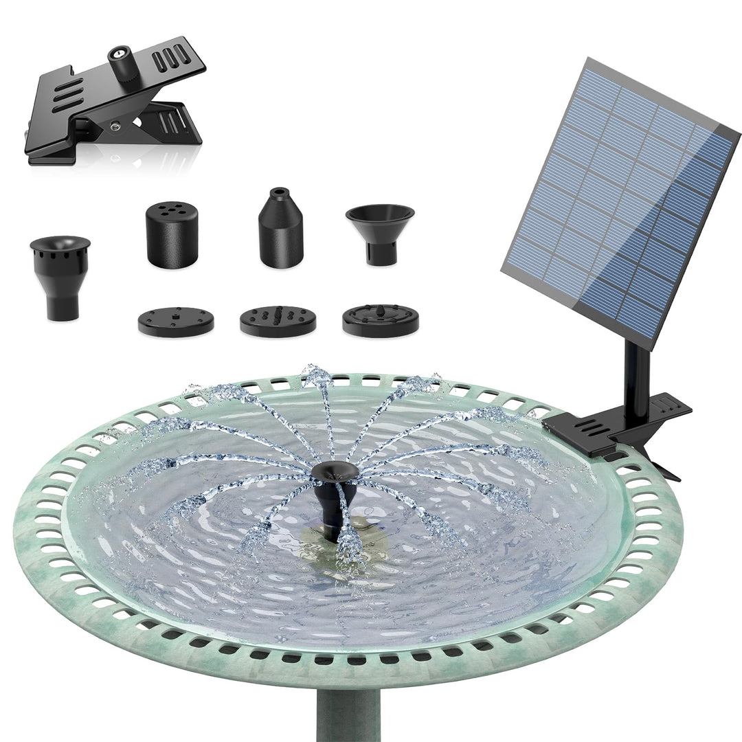 AISITIN Solarbrunnen für Draussen, Solar Springbrunnen für Aussen mit Clips,2,5W Solar Gartenbrunnen
