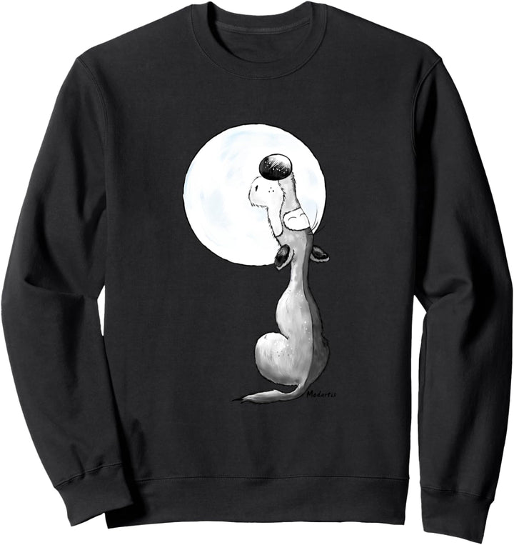 Lustiger Wolf Mit Mond I Jaulender Wolf Vollmond Comic Fun Sweatshirt