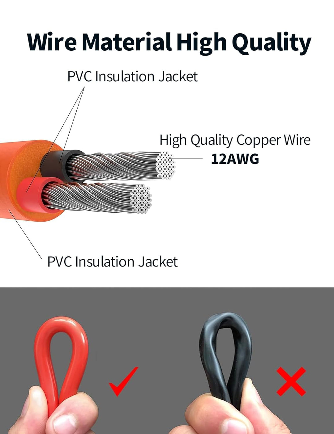 Solarstecker auf XT60 Stecker 5 Meter Solarpanel Kabel, Solarladekabel Solarkabel, 12AWG Kompatibel