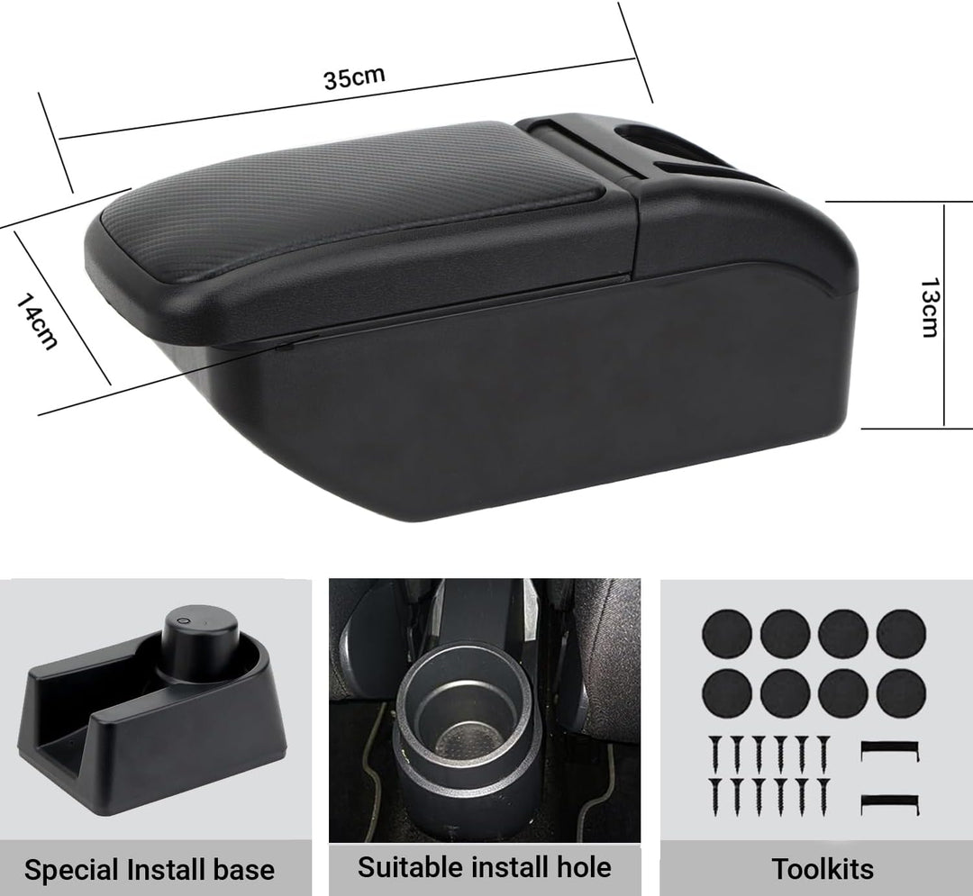 YJYWZH Compatible with Seat Ibiza 6j Armlehnen Ibiza 4 IV 2008-2016 Leder Armlehne Auto Mittelkonsol