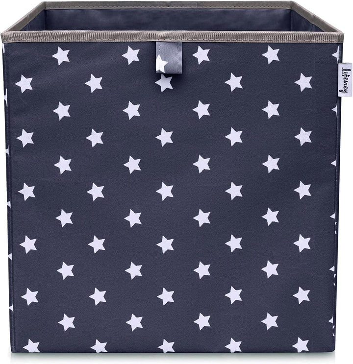 Aufbewahrungsbox 3er Set Sternenmotiv in Türkis, Anthrazit & Blau I Spielzeugbox mit Sternen passend