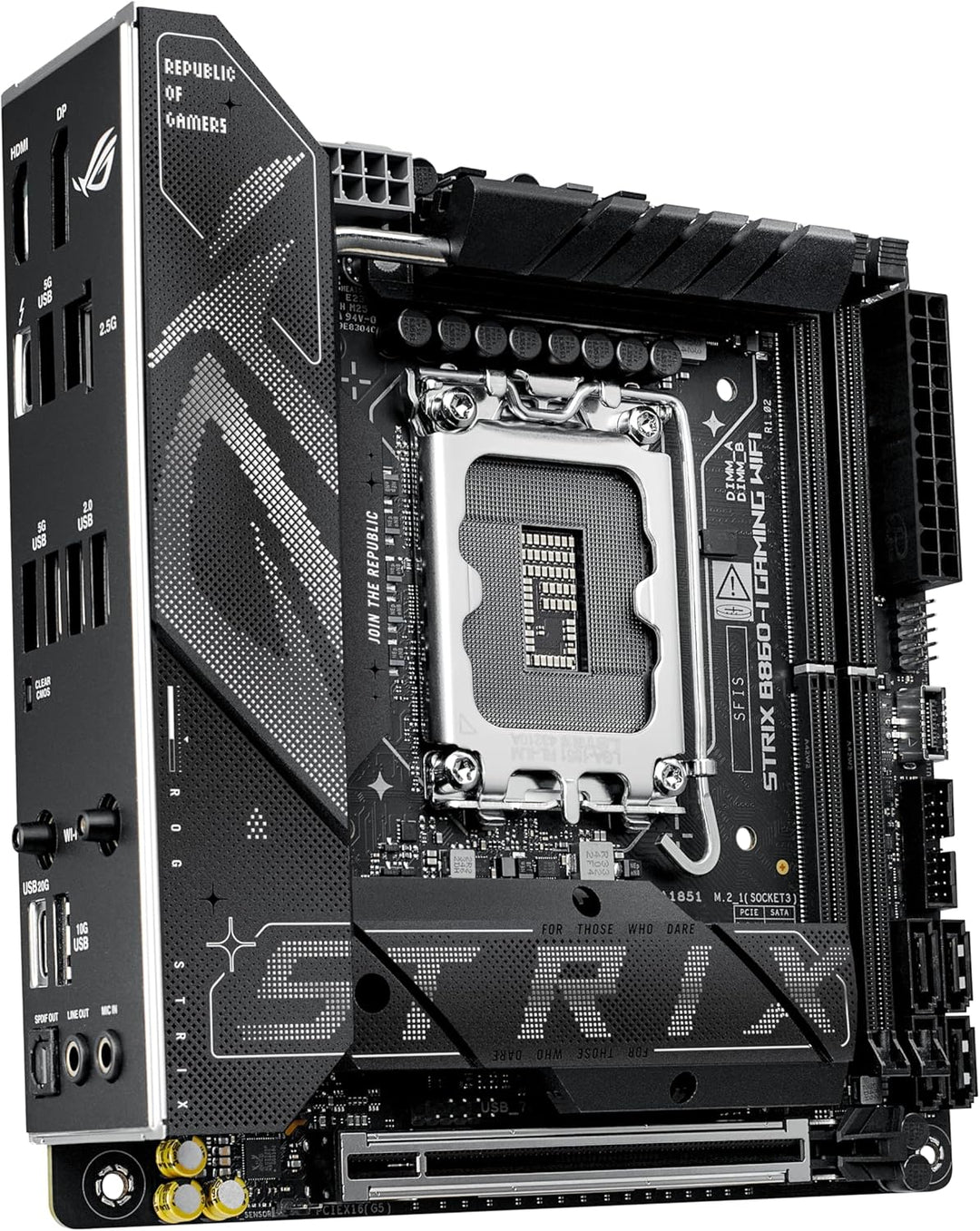 ASUS ROG STRIX B760-I GAMING WIFI Mainboard Sockel Intel LGA 1700 (Intel B760, Mini ITX, DDR5 Speich