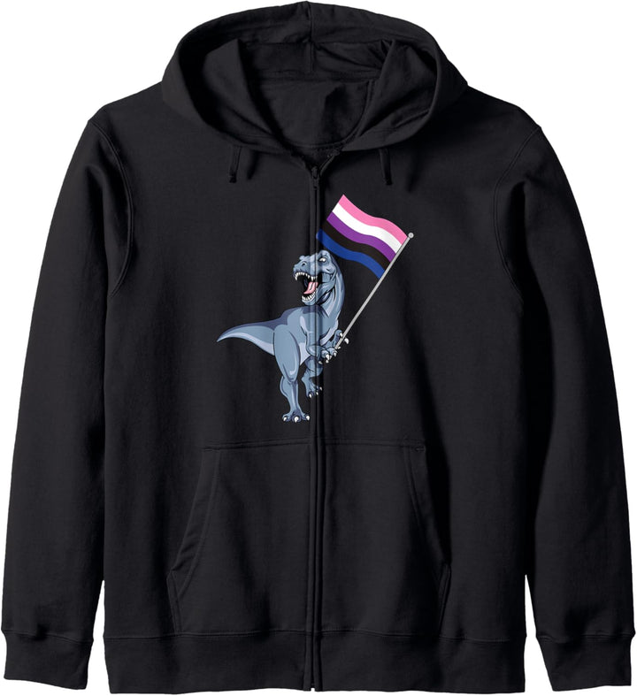 Genderfluid Flagge Dinosaurier Gender Pride LGBTQ Nonbinary Kapuzenjacke
