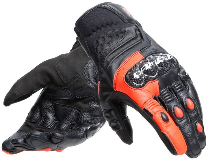 Dainese - Carbon 4 Short Gloves, Kurze Motorradhandschuhe aus Leder, mit Knöchelprotektoren aus Carb