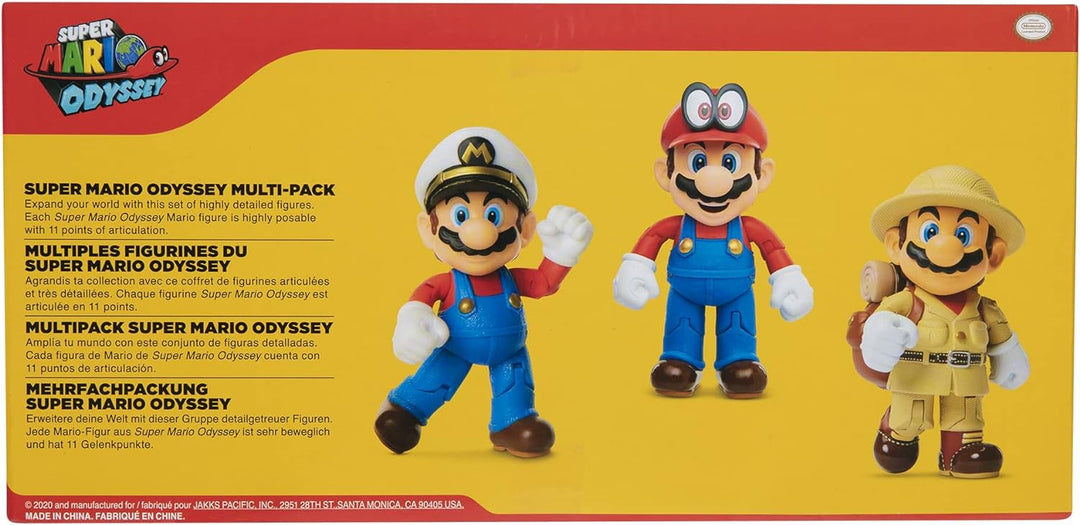 Nintendo SUPER MARIO 406534 Super Mario Odyssey 3er Pack, 10 cm Figuren, Bunt, 10cm
