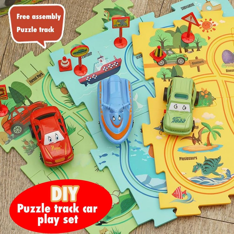 Auto Spielzeug Autorennbahn Spielzeugauto DIY-Puzzlebahn für Kinderspielzeug DIY-Route Cars Spielzeu