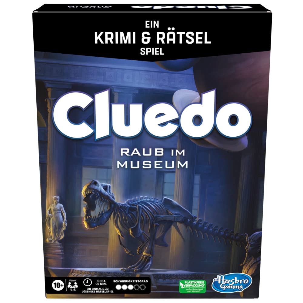 Hasbro Gaming Cluedo Raub im Museum, Krimi- und Rätselspiel mit einem ungeklärten Raub für bis zu 6