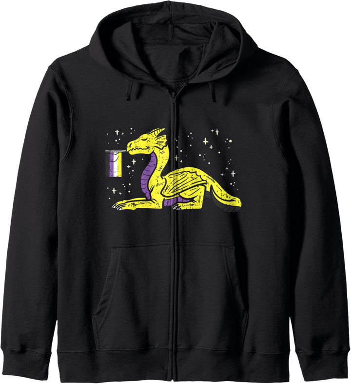 Dragon Mythical Animal LGBTQ Non-Binary Flag Genderqueer Kapuzenjacke