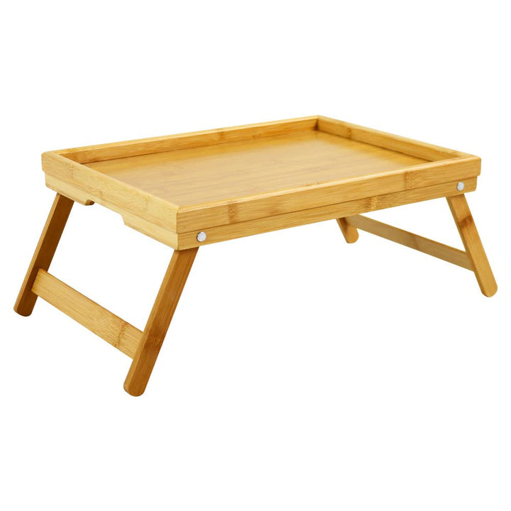Bambus Frühstückstabletts Mit Klappbaren Beinen Portable Bett Tablett Tisch Snack Servierplatten Tab