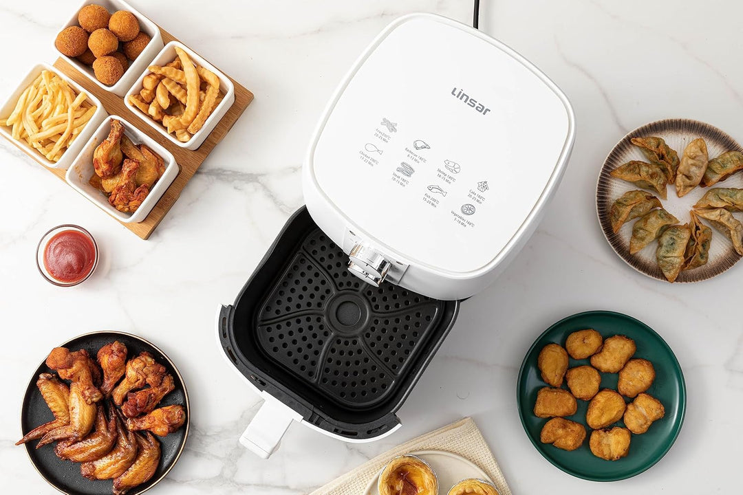 Heissluftfritteuse 4L - Airfryer mit Timer und Warmhaltefunktion - Temperatur wählbar - Energiespare