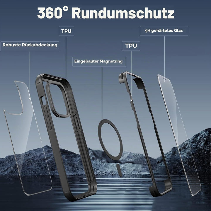 Holidi iPhone 14 Hülle für Magsafe, 360 Grad Hülle iPhone 14, Schutzhülle Handyhülle mit Eingebautem