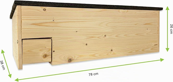 GARTENETAGE XXL Igelhaus mit Rattenklappe aus zertifiziertem Holz – wetterfestes Igel Schutzhaus mit