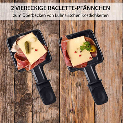 Syntrox Germany Edelstahl Design Raclette Glarus mit Grillplatte und Platte Heisser Stein für 2 Pers