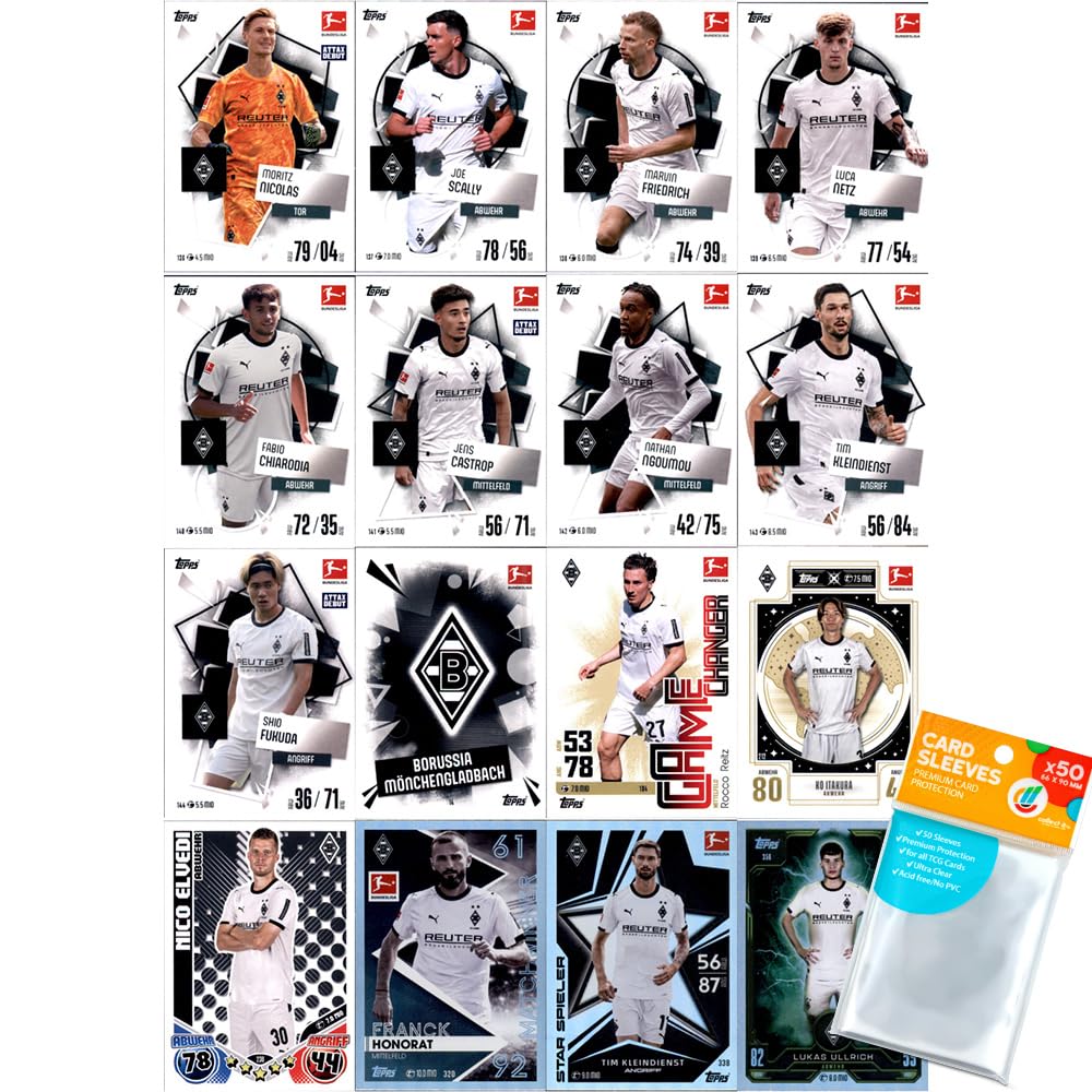 Bundle mit Topps Match Attax Bundesliga - 2025/26 - Mannschaftspaket - Borussia MÖNCHENGLADBACH + Ex