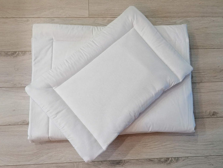 LOOLAY® 2 TLG BETTSET Füllung: Bettdecke 100x135 cm + Kissen 40x60 cm für Kinderbett. Farbe: WEIss