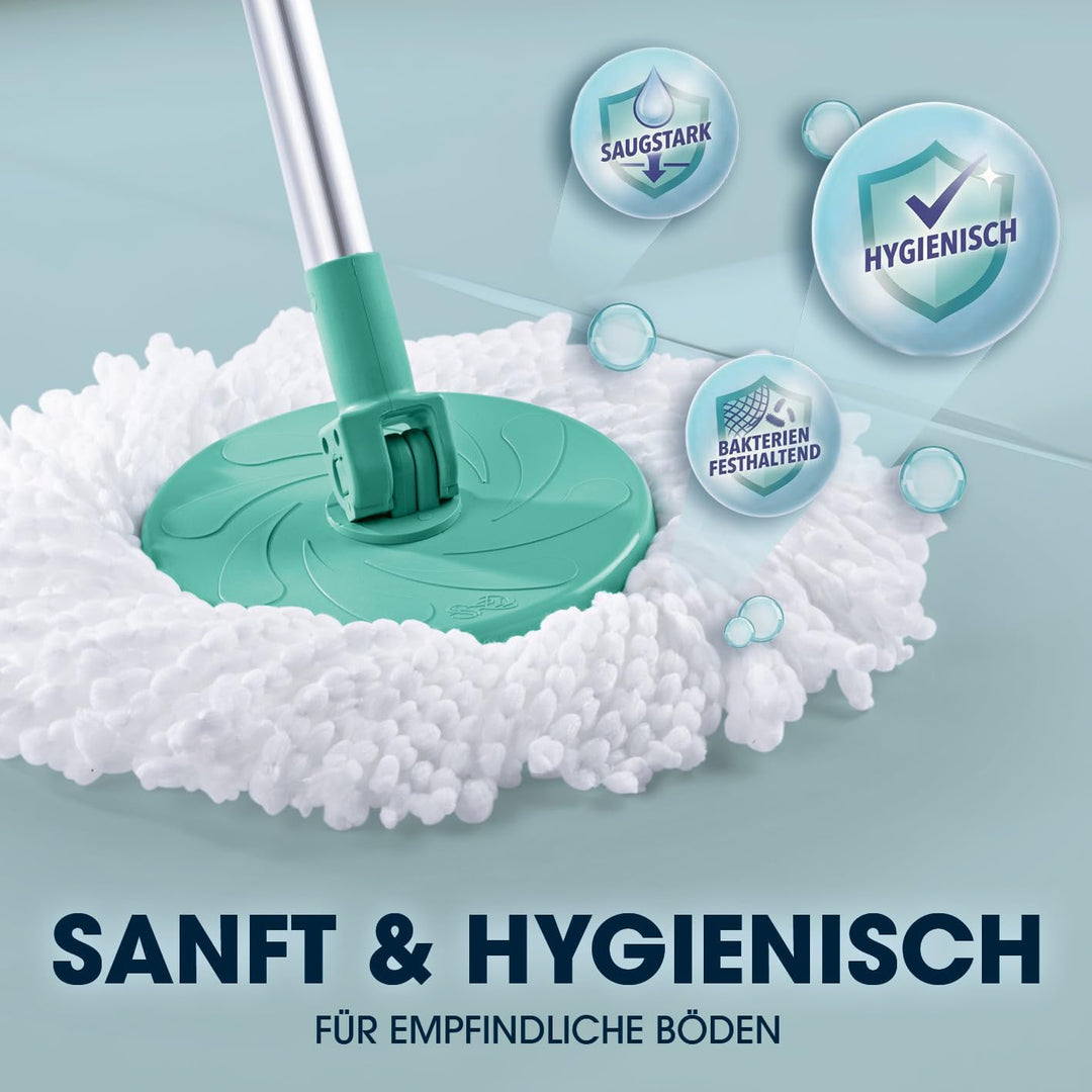 CLEANmaxx Ersatz-Moppaufsatz 2er-Set für Power-Wischmopp | Saugfähige Mikrofaser, ideal für Laminat,