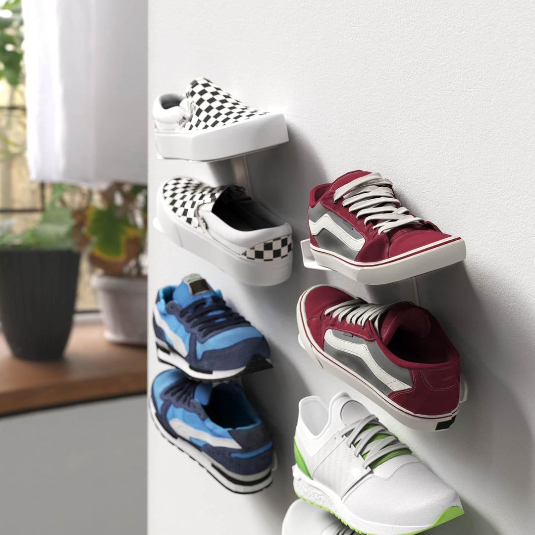 Mobilefox Sneaker Wandhalterung Schuh Halter Regal Schwebend Wandhalter Schuhablage Display Weiss We