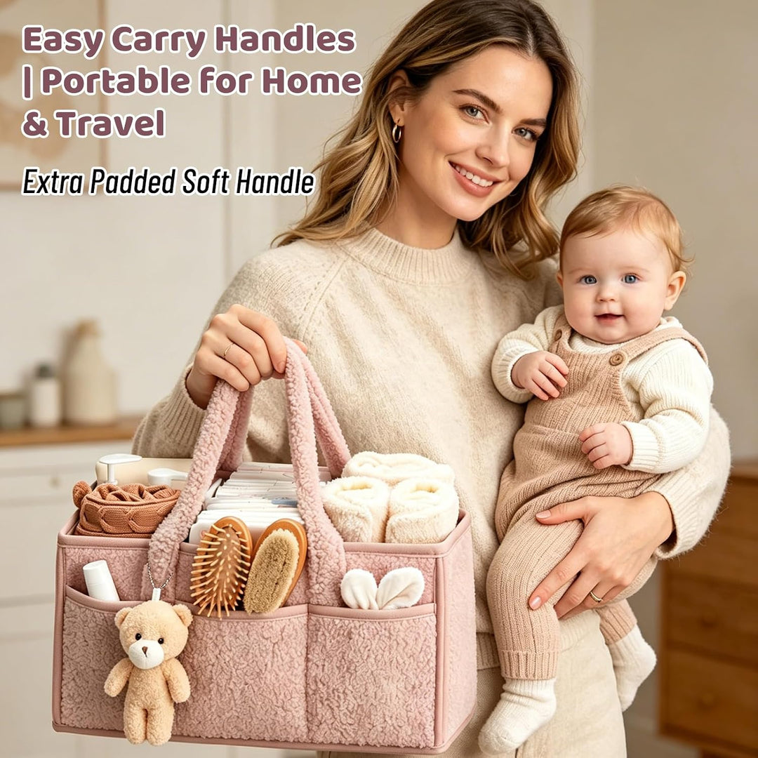 Wickeltisch Organizer, Baby Wickeln Henkeltaschen Rosa, Rosa
