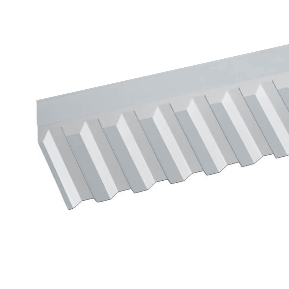 WANDANSCHLUSS FÜR PVC-WELLPLATTEN, PROFIL 76/18 - SINUS-PROFIL, TRANSPARENT, ELASTISCH, 71 CM LÄNGE,