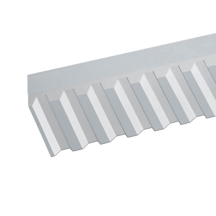 WANDANSCHLUSS FÜR PVC-WELLPLATTEN, PROFIL 76/18 - SINUS-PROFIL, TRANSPARENT, ELASTISCH, 71 CM LÄNGE,
