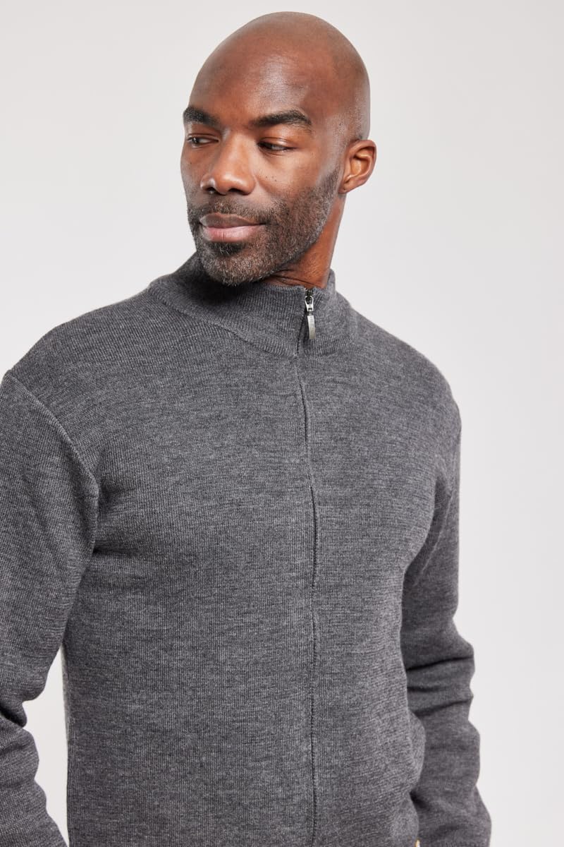 Armor Lux Herren Cardigan mit Reissverschluss Plouescat aus Wolle Strickjacke (1er Pack) S Grau (150