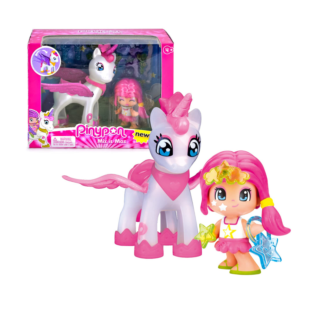 Pinypon - Star und Fliegender Einhorn, sortierte Farben/Modelle, 32 kleine Accessoires (Famosa 70001
