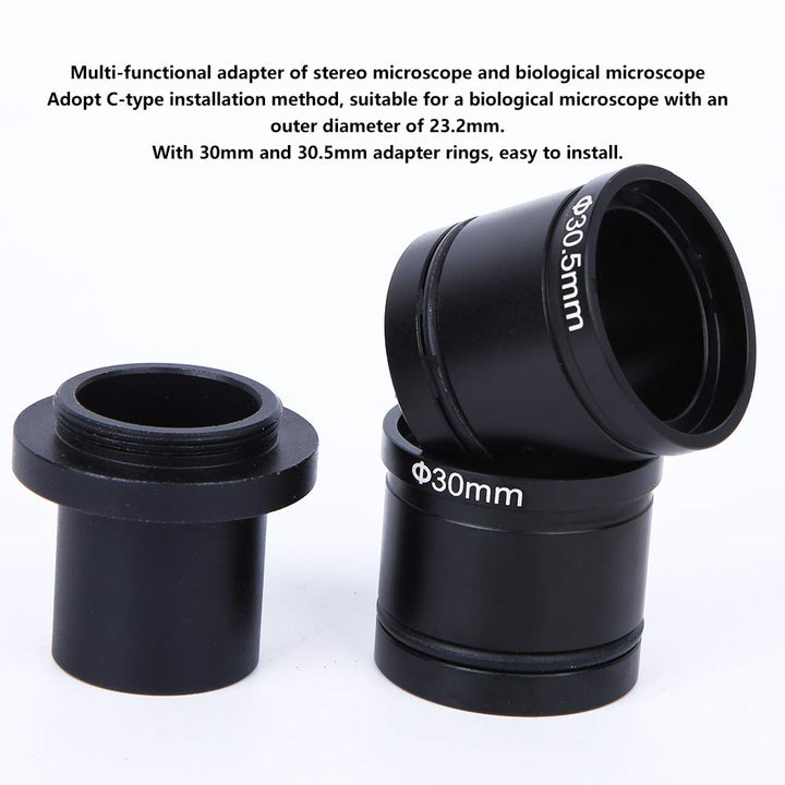 Mikroskopadapter, Digitalmikroskopkamera C-Mount-Adapterobjektiv CCD-Kamera-Schnittstellenadapter Zu