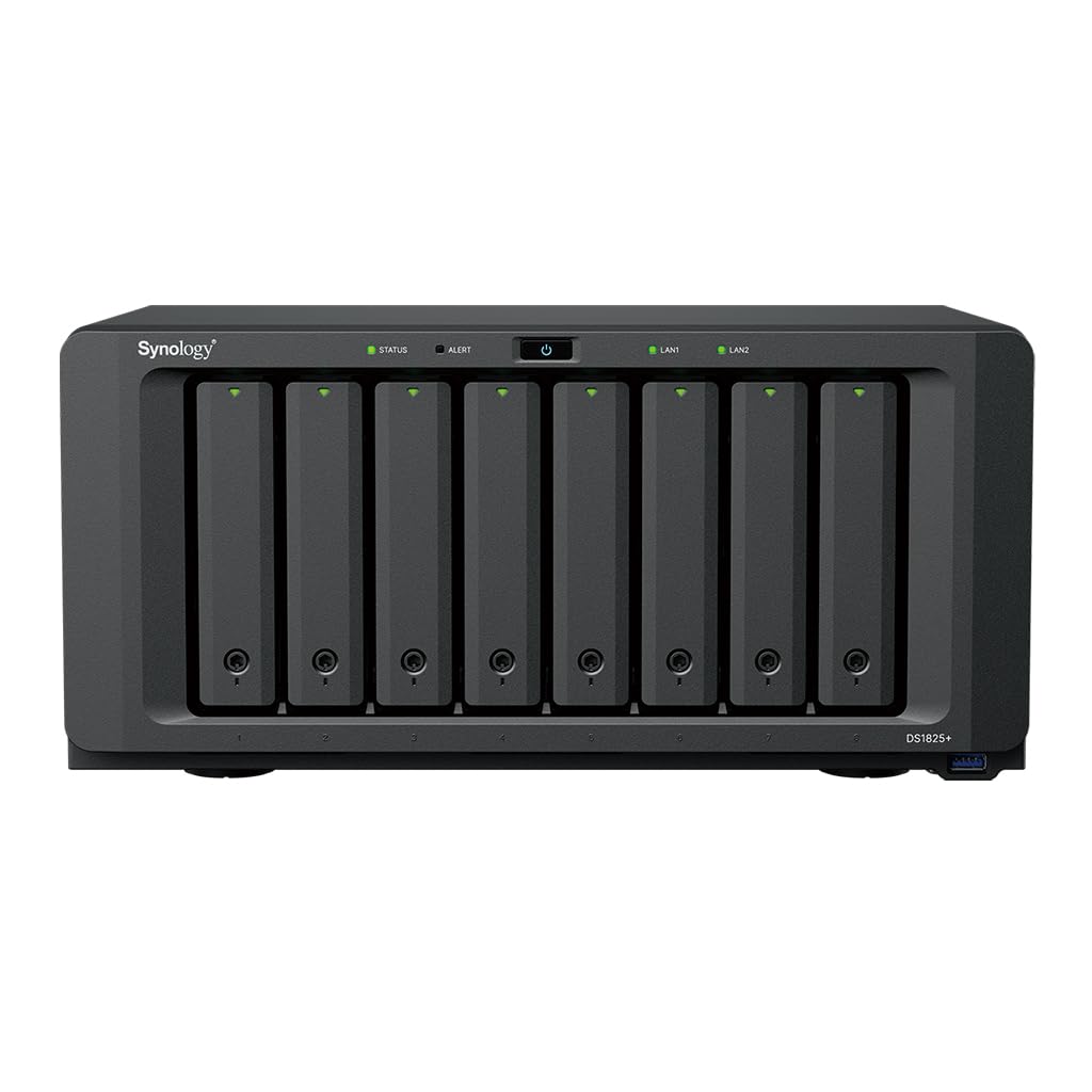 Synology DS1825+ 128TB (Synology HAT5300-16T) 8 Bay Enterprise Series with Ryzen V1500B, 8GB Ram (32