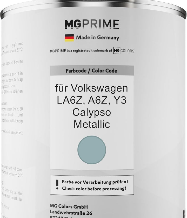 MG PRIME Autolack Dose Set für Volkswagen VW LA6Z / A6Z / Y3 Calypso Metallic Basislack 2K Klarlack