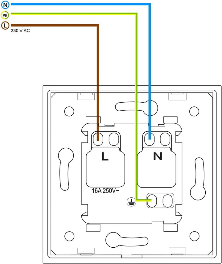 LIVOLO Tasterschalter Touch und Steckdose mit Glasrahmen VL-C701B/C7C1EU-11-A Weiss