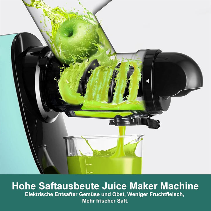 Fretta Slow Juicer Entsafter Gemüse und Obst Juicer Machine, 200W Kaltpresse Entsafter Obstpresse El
