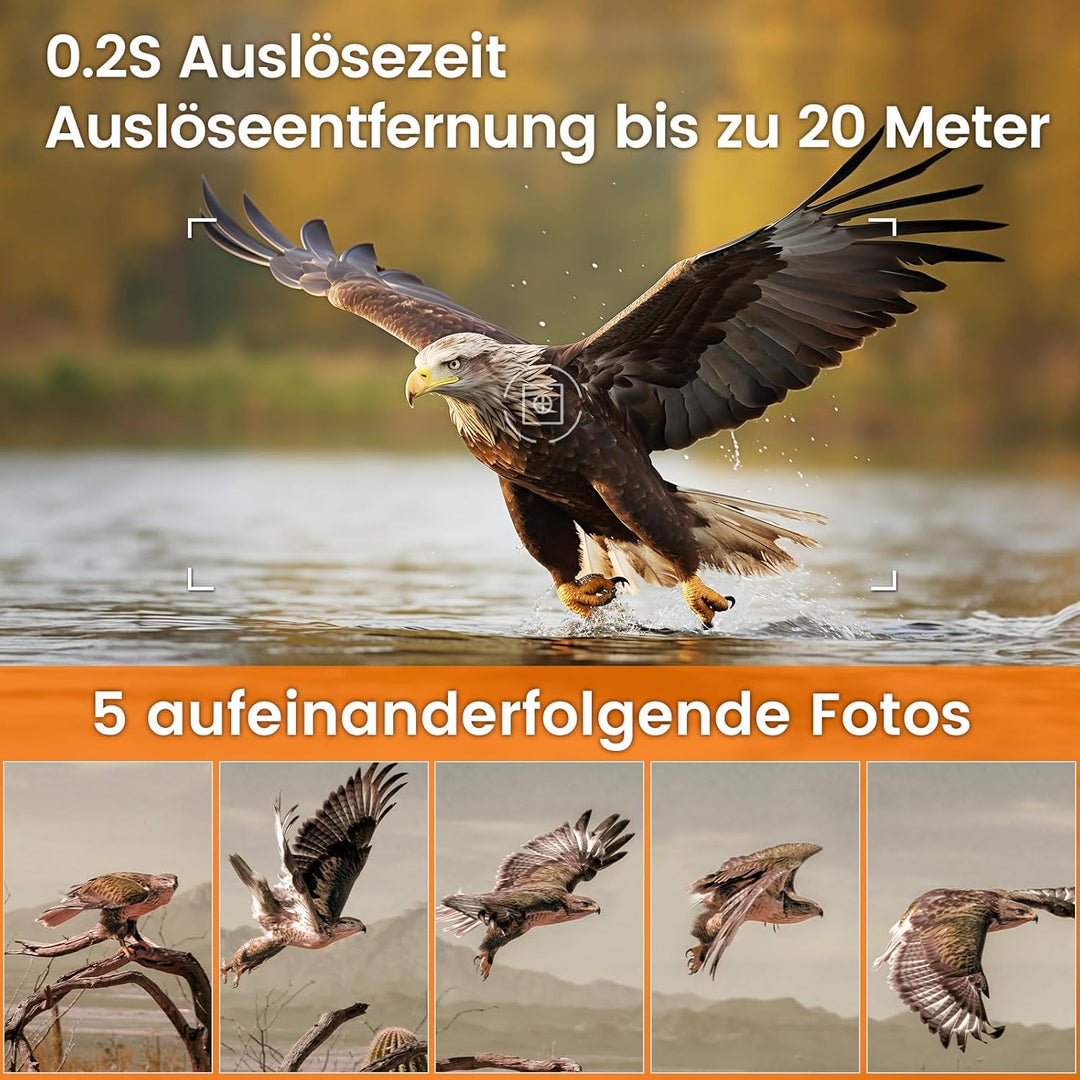 XTU Wildkamera mit Handyübertragung App,2.7K WLAN Wildtierkamera mit Bewegungsmelder Nachtsicht,Inkl