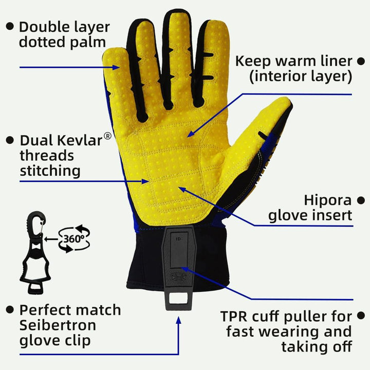 Seibertron HIGH-VIS SDXW Power Grip Rutschfeste Winter Warm Kaltes Wetter Zustand Wasserdichte Windd