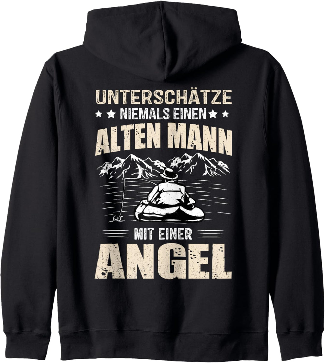 Lustiger Angler Spruch Alter Mann Mit Angel Angeln Geschenk Kapuzenjacke