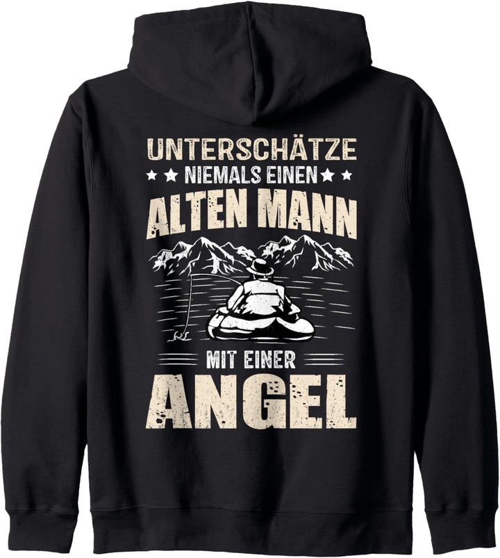 Lustiger Angler Spruch Alter Mann Mit Angel Angeln Geschenk Kapuzenjacke