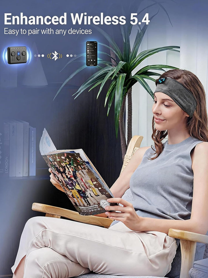 Navly Schlafkopfhörer Bluetooth Stirnband Kopfhörer Schlafkopfhörer für Seitenschläfer, gemütliche B