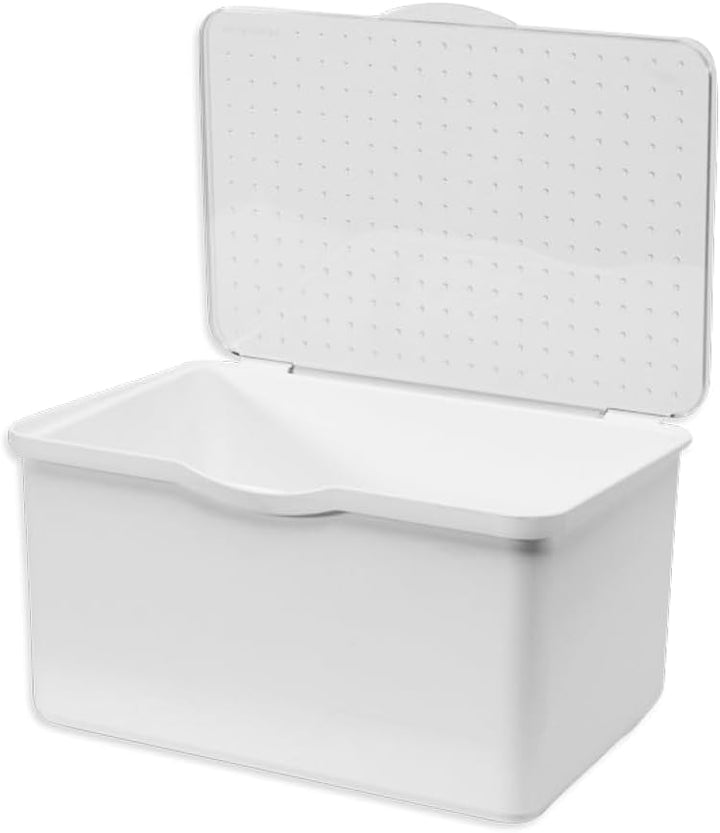 madesmart Stapelbarer Deckel – Weiss | Stapel-Kollektion | befestigter transparenter Deckel für Sich