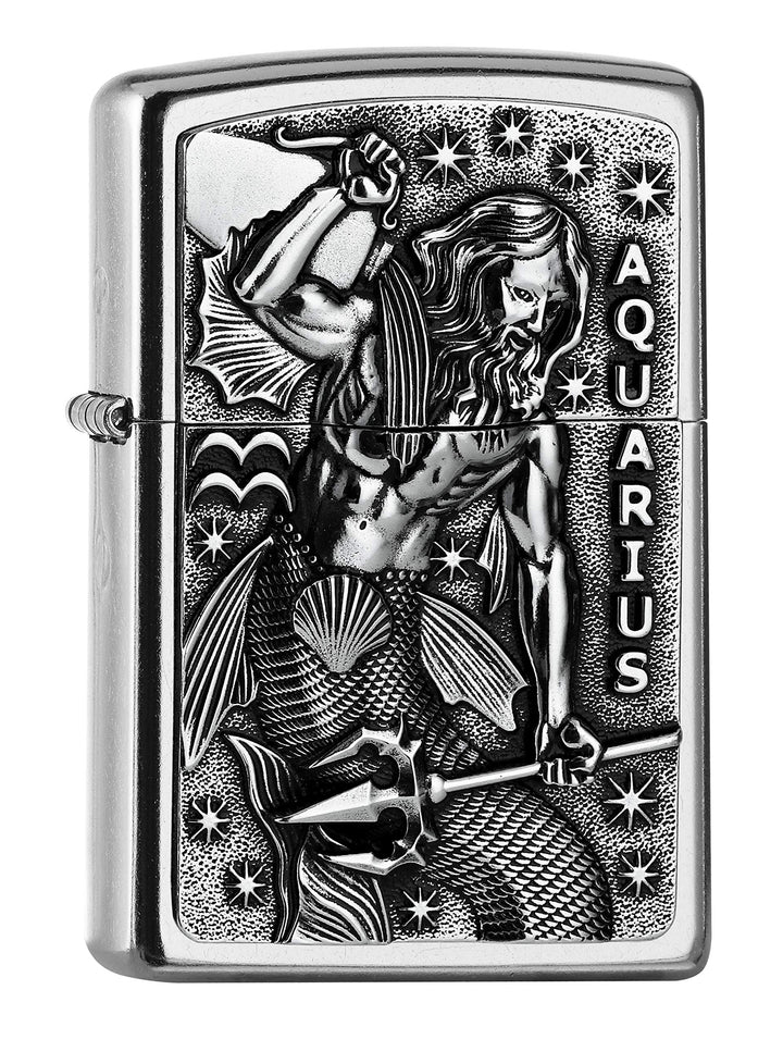 Zippo 2006508 PL 207 Aquarius Tierkr. V19 Feuerzeug, Messing, Design, 5,83,81,2