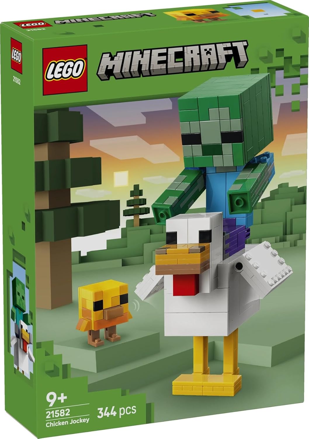 LEGO Minecraft Hühnerreiter - Bauspielzeug - Zimmerdeko zum Videospiel mit Zombiebaby, Huhn und Küke