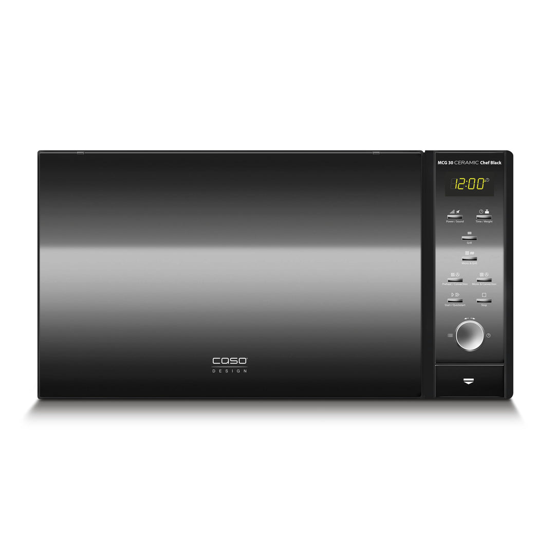 CASO MCG30 Ceramic chef Black, 3in1 Mikrowelle mit Grill + Heissluft 2100W 30L, Borosilikatglasboden